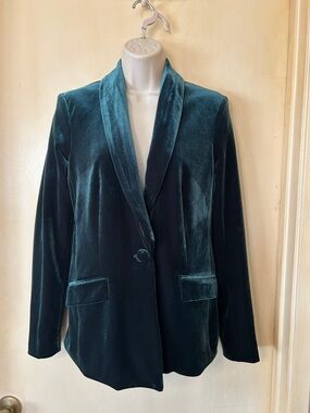 INC International Concepts Emerald Green Velvet Blazer size XS
